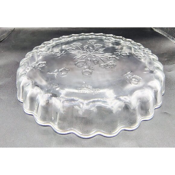 Quiche Pie Plate Anchor Hocking Vintage 10" Glass Dish Pattern Scalloped Edge - Picture 11 of 16